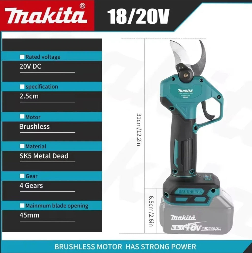 Cesoie Potatura Makita Brushless 20V – Nuovo Modello Senza Batteria, Taglio 45mm
