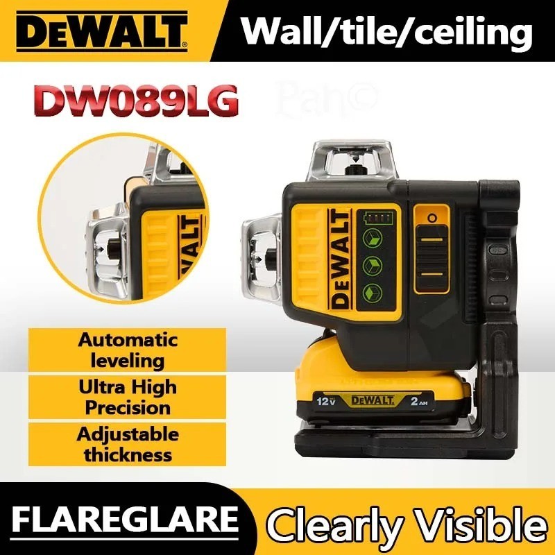 DeWalt DW089LG 3 Linien 360 Grad Laser-Kreuzlinienmessgerät