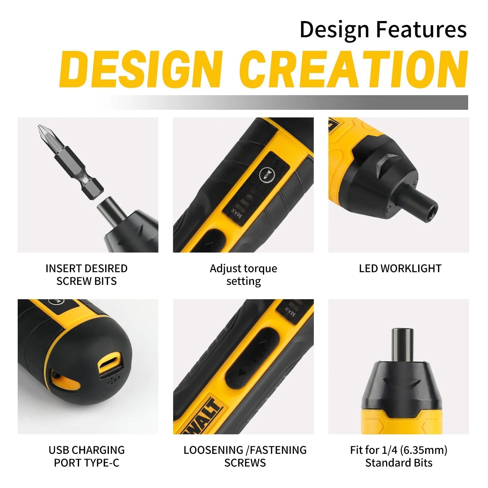 Cacciavite elettrico senza fili DEWALT 1300mAh ricaricabile, trapano regolabile