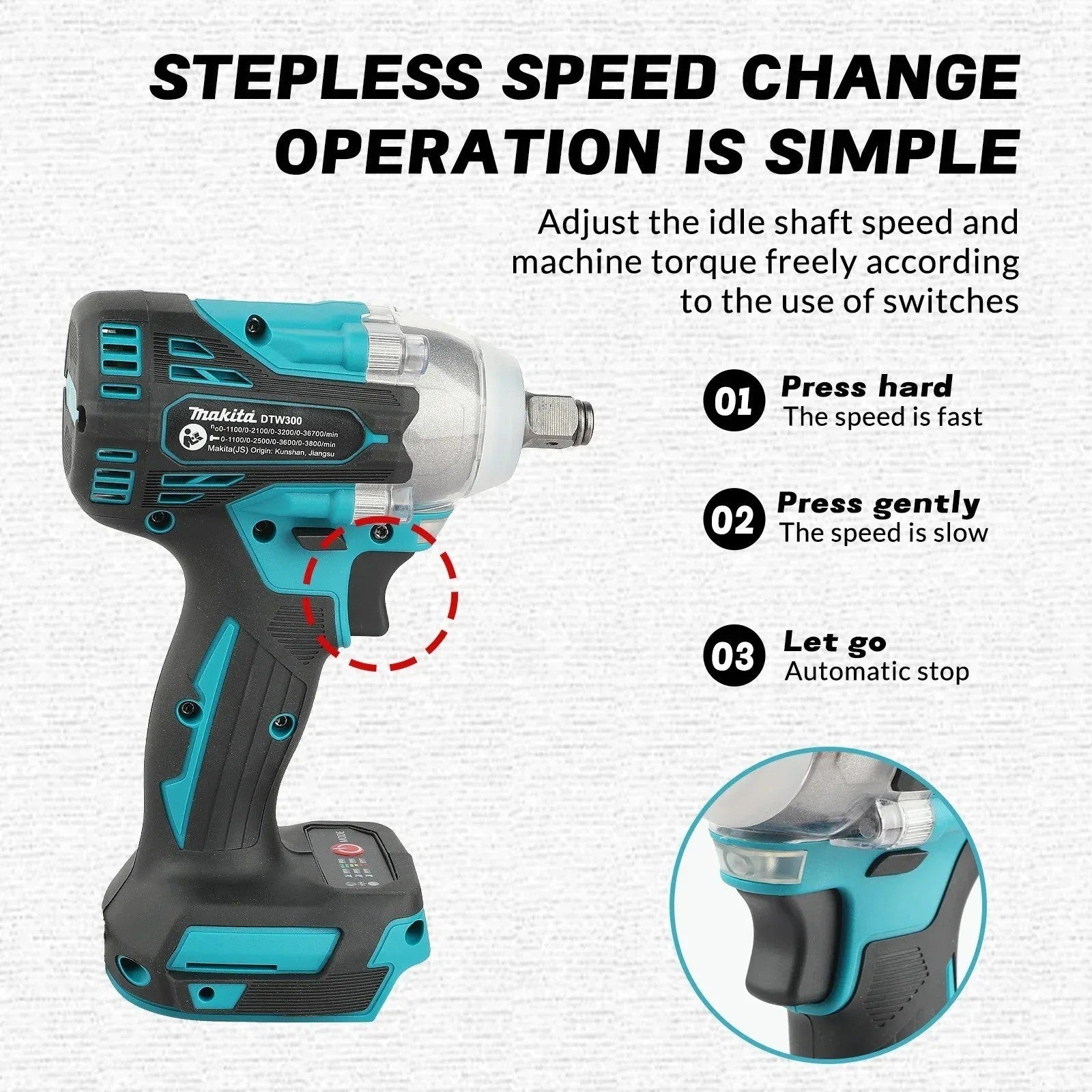 Makita DTW300Z 18V Avvitatore a Impatto - Blu