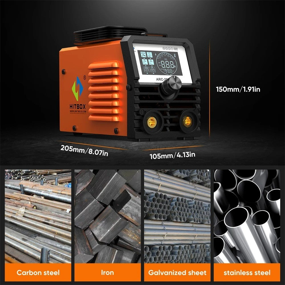 Saldatrice HITBOX ARC200S 2 in 1 ARC MMA LIFT TIG MINI IGBT Inverter Display...
