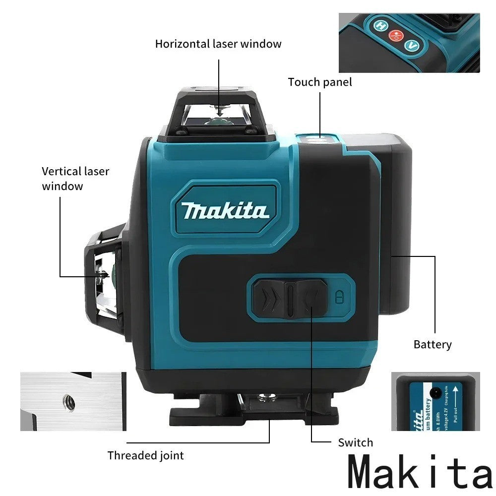 Makita Livella Laser Verde16 Line 3D 360 Gradi Alta Precisione Professionale