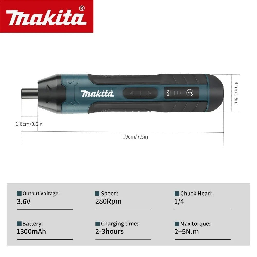 Cacciavite elettrico a batteria Makita 1300mah Regolazione ricaricabile Trapano