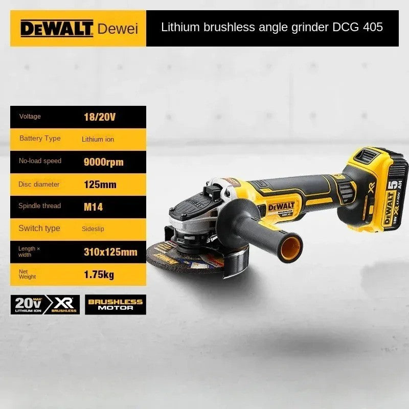 DEWALT DCG405N Smerigliatrice Angolare a Batteria - Gialla- in scatola marrone