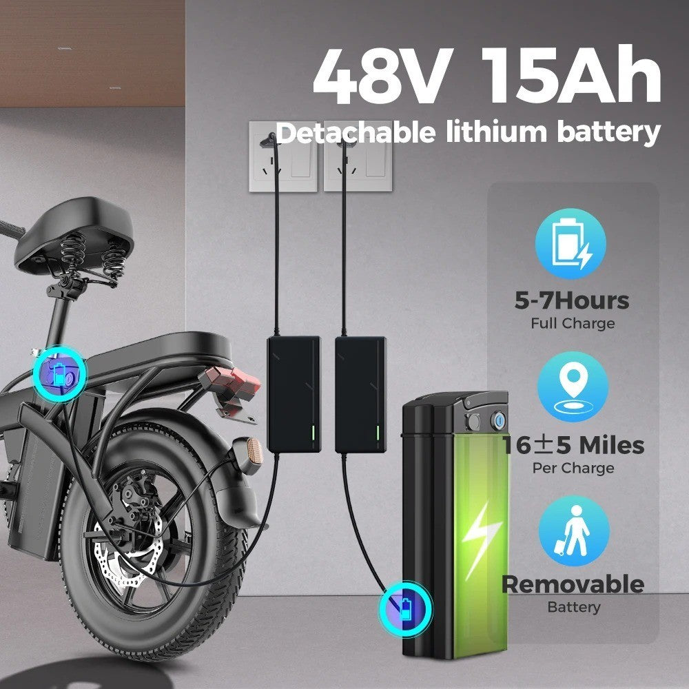 TOOFLY GS3 Bicicletta Elettrica Pieghevole 250W 48V15AH Viaggio Per Adulti Città