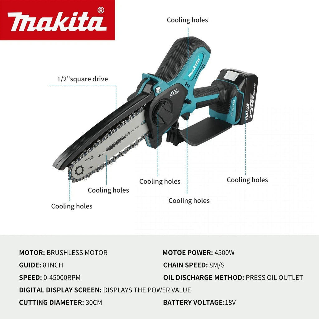 Motosega a batteria Makita 18V  6 pollici (Batteria Non Inclusa)