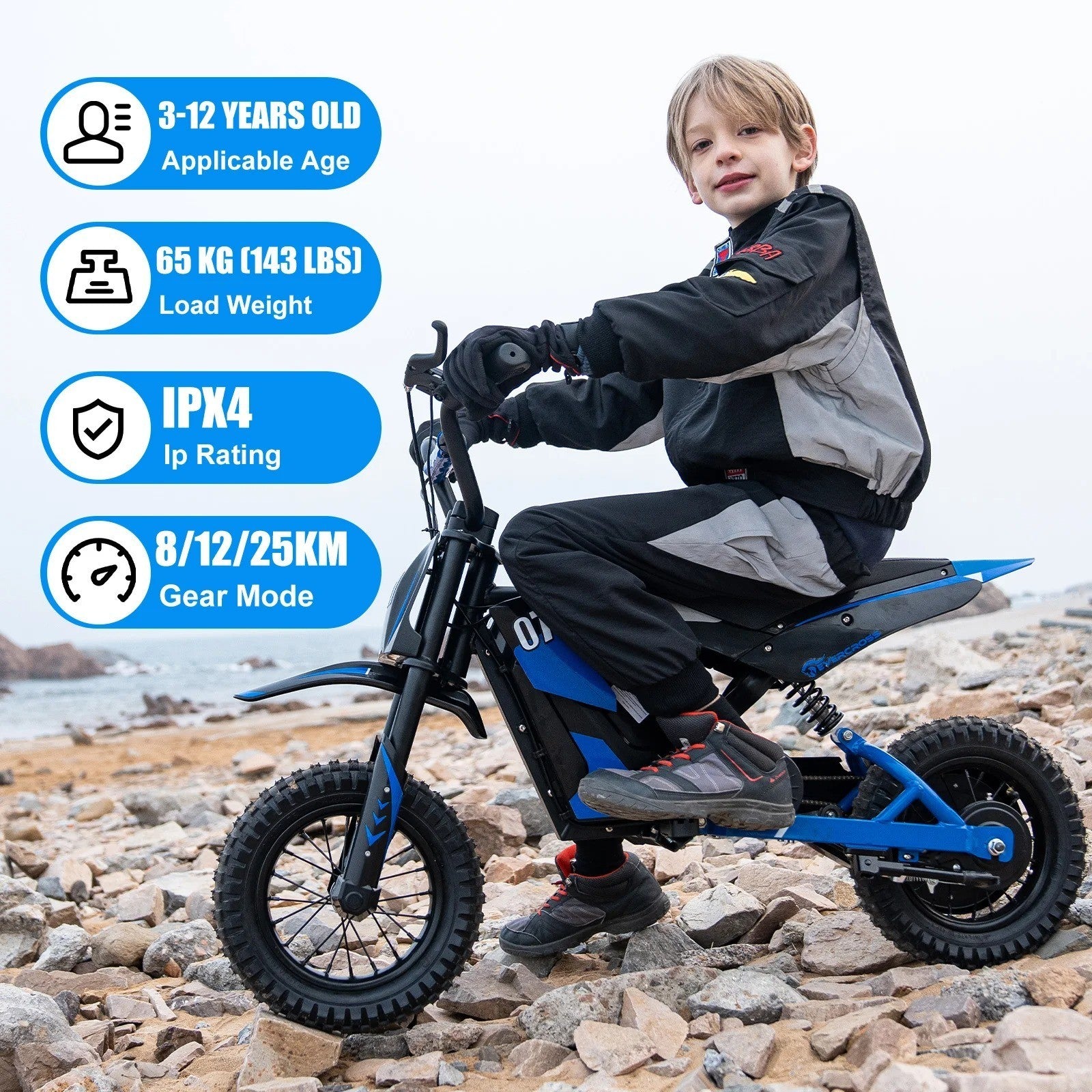 Moto Elettrica Bambini EVERCROSS EV12M 300W | 25km/h | 12" Cross Mini Motocross