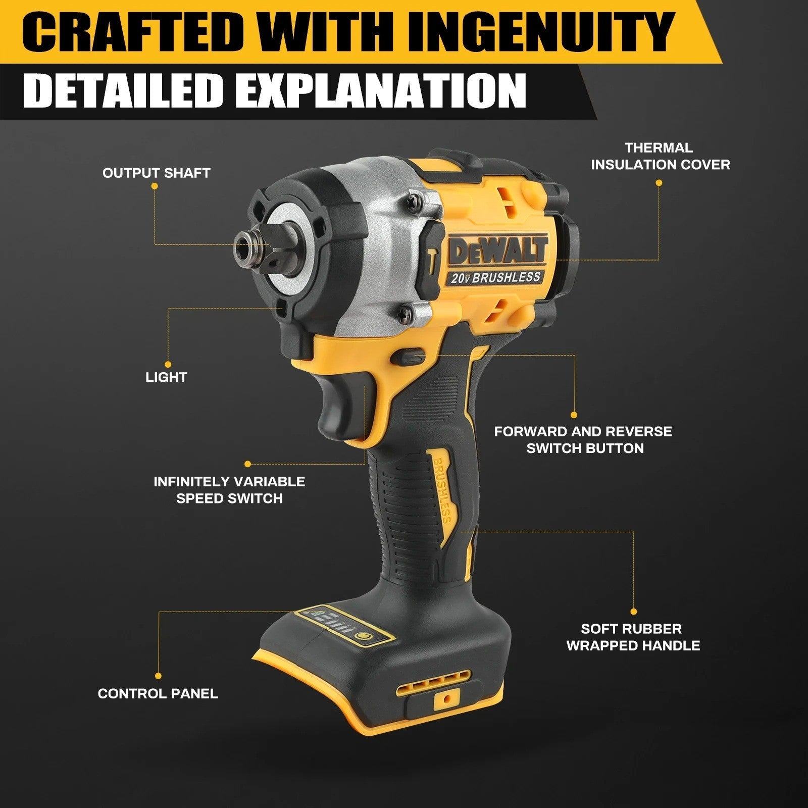 Avvitatore a Impulsi DEWALT DCF921 20V Atomic - 1/2" Brushless - Solo Corpo