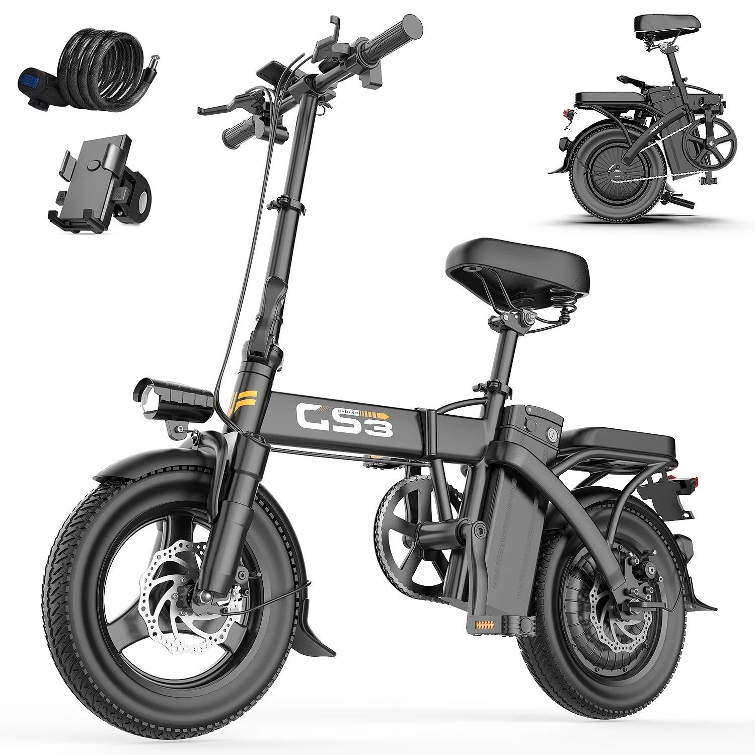 TOOFLY GS3 Klappbares Elektrofahrrad 250W 48V15AH Pendlerfahrrad für Erwachsene Stadt