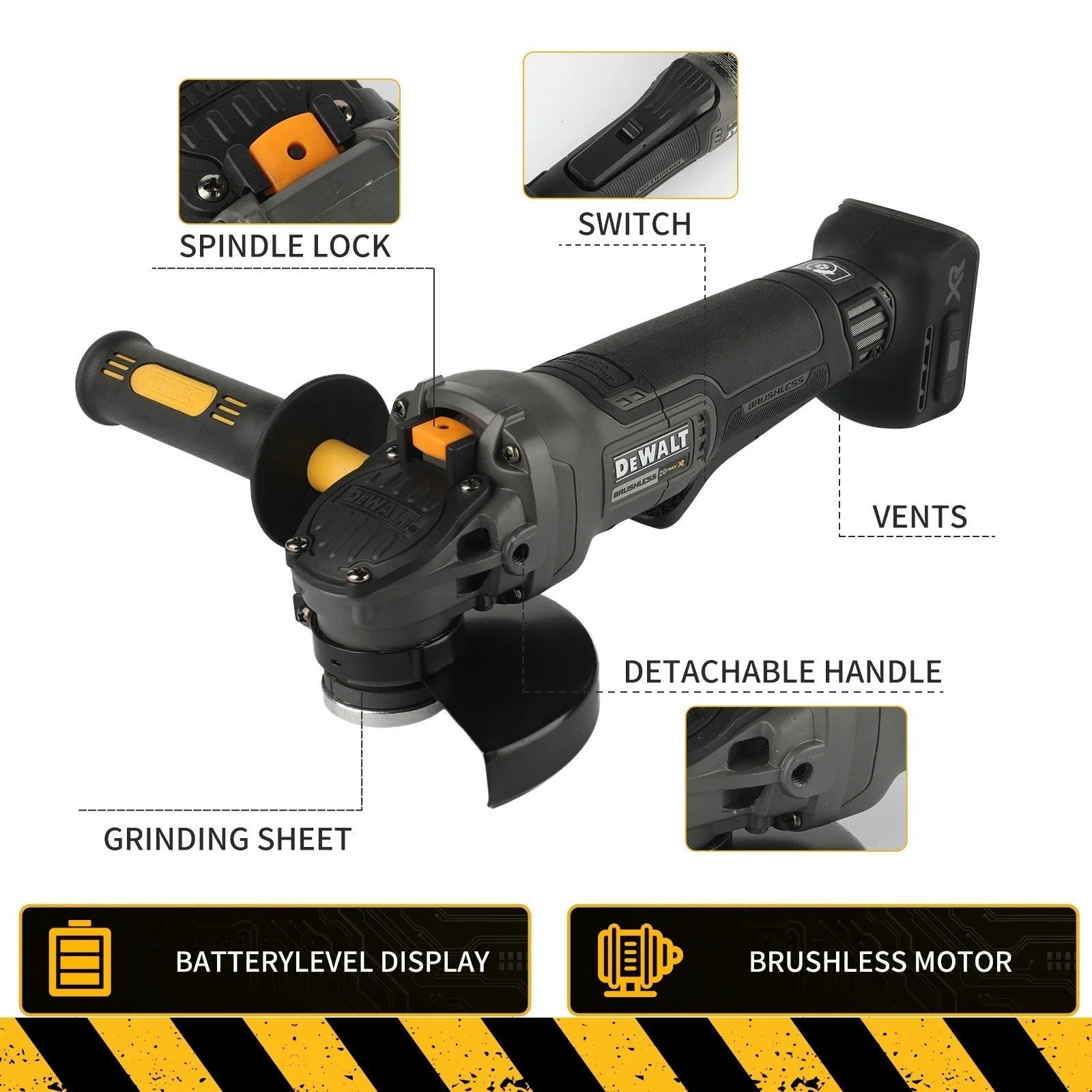 DEWALT McLaren Edition DCG406 Winkelschleifer 18V 125mm M14 9000RPM