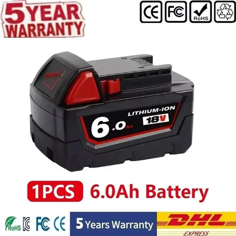 Batteria 18V Litio per Milwaukee M18 6.0Ah 9.0Ah Compatibile