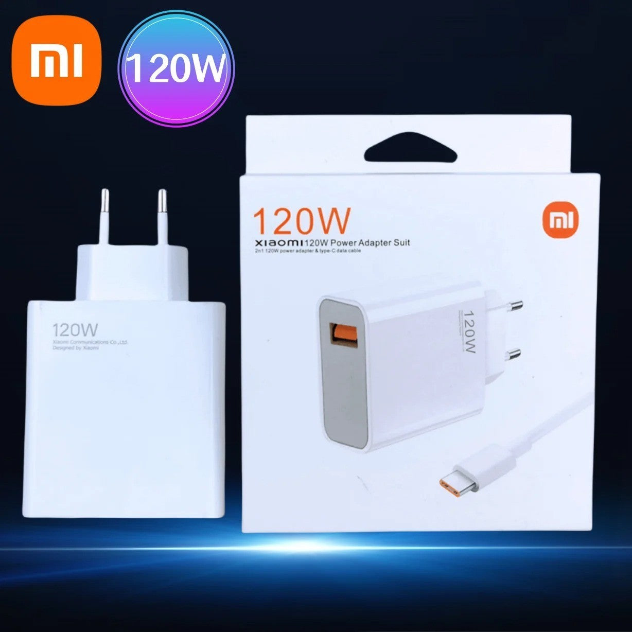 120w Originale Xiaomi Caricatore Turbo Carica Super Veloce Adattatore UE Tipo C