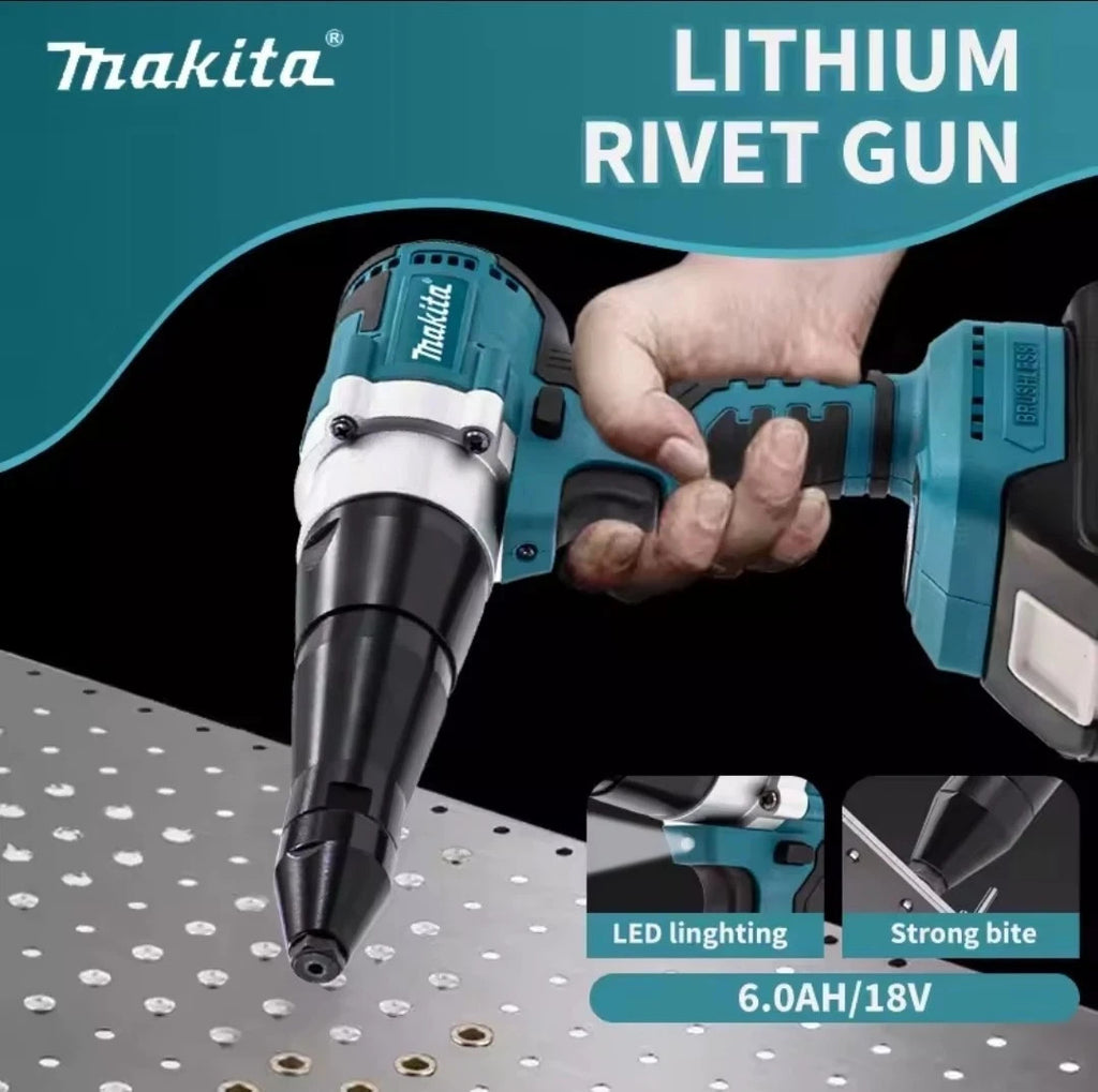 Makita Rivettatrice Elettrica Brushless 18V – Ugelli 3,2/4,0/4,8mm No Battery