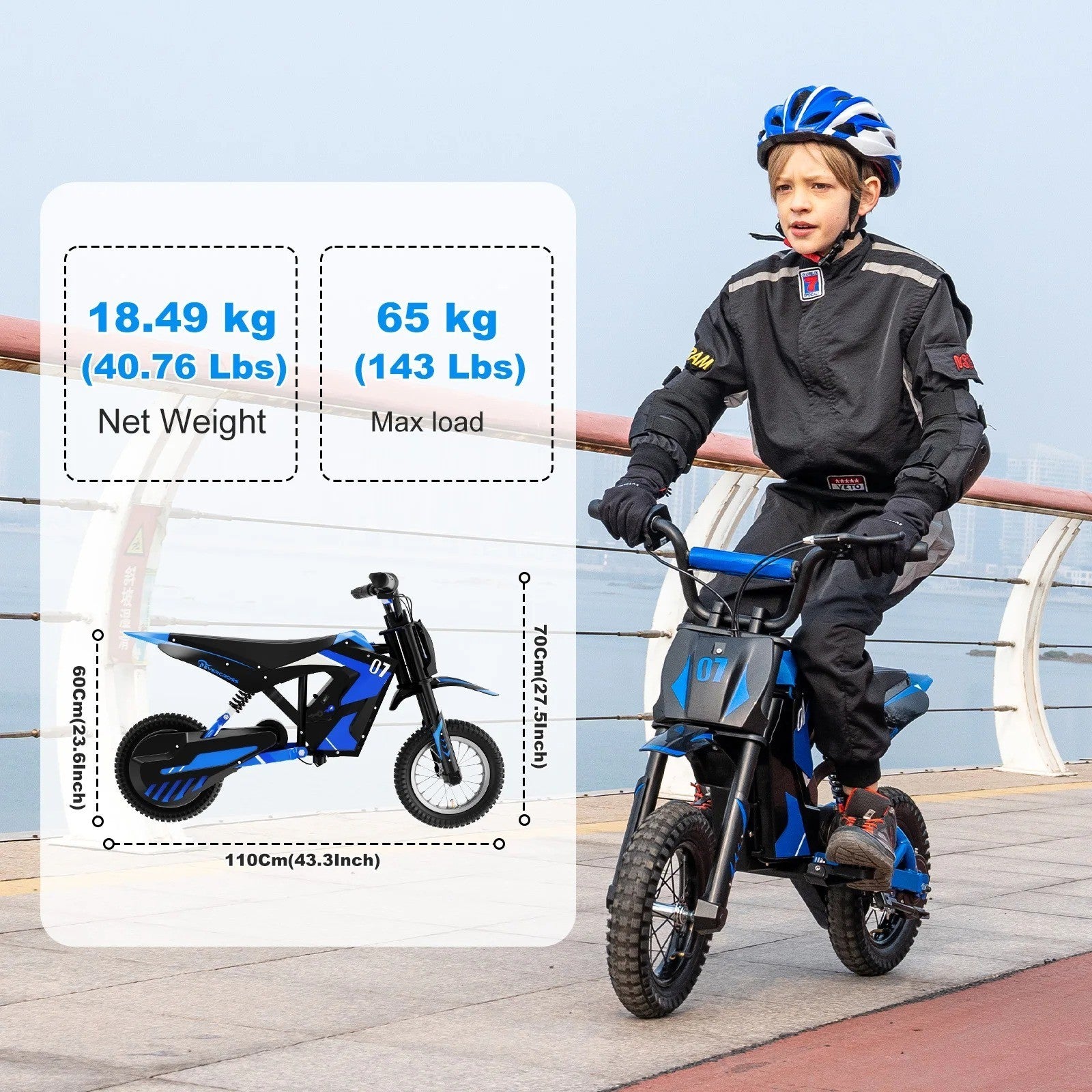 Moto Elettrica Bambini EVERCROSS EV12M 300W | 25km/h | 12" Cross Mini Motocross