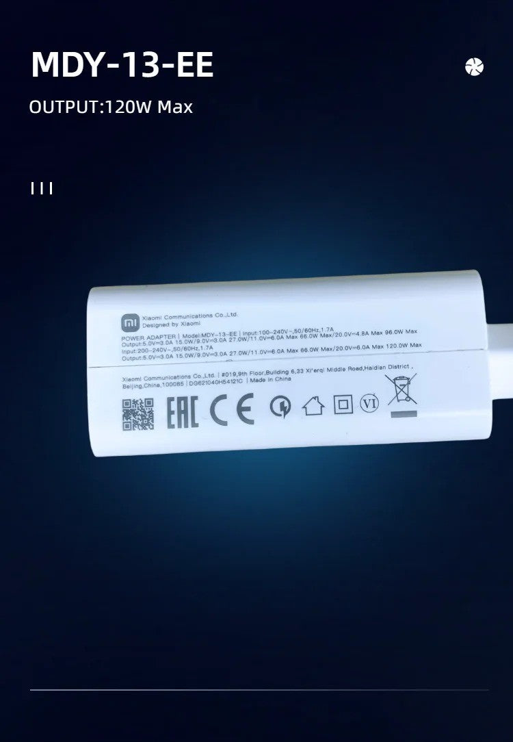 120w Originale Xiaomi Caricatore Turbo Carica Super Veloce Adattatore UE Tipo C