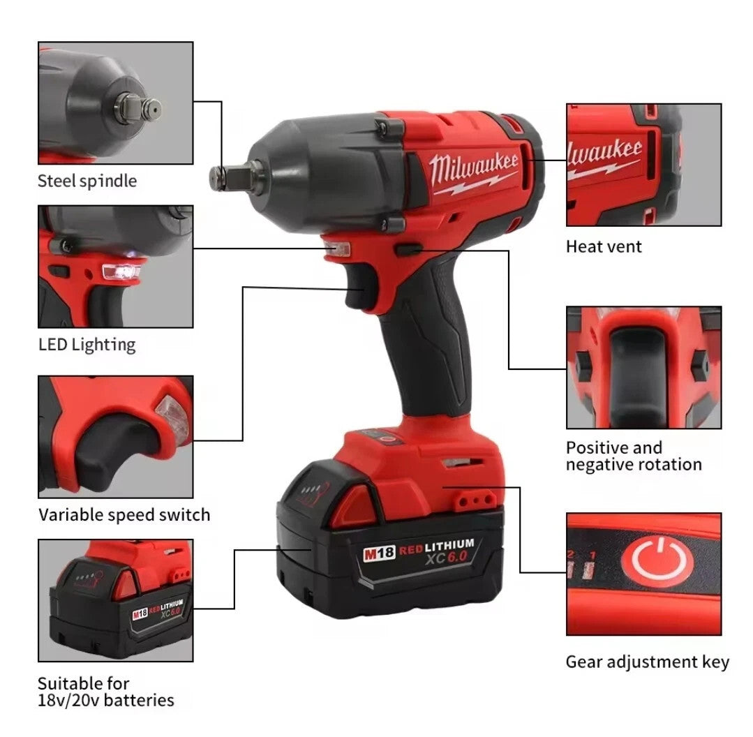 Milwaukee M18 ONEFHIWF34-0X 18V 1/2" Akku-Schlagschrauber ohne Akku