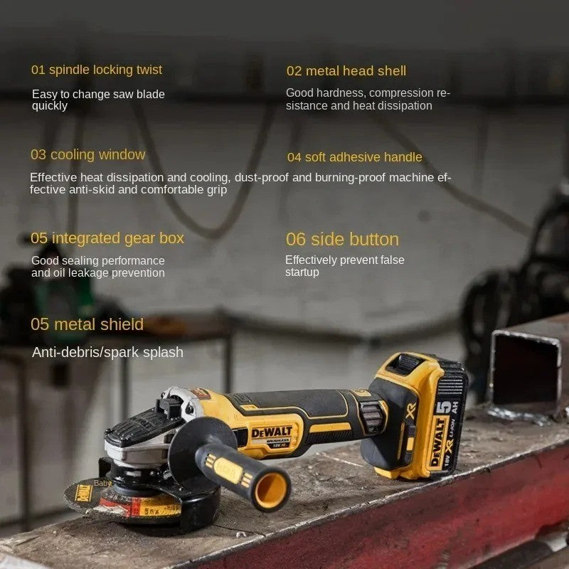 DEWALT DCG405N Akku-Winkelschleifer – Gelb – im braunen Karton