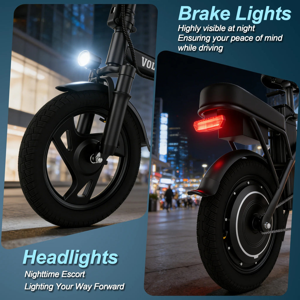 Bici Elettrica VOLTVOGUE E-Bike 14" 500W 48V 5.2Ah Scooter Compatto per Adulti
